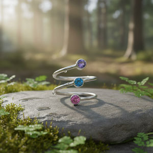 Anillos Elegantes de Plata con Gemas de Cuarzo Zafiro, Topacio y Amatista - Product Image 3