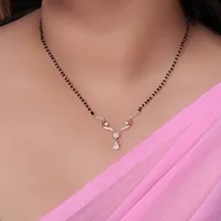 Collier de perles en plaqué or rose avec CZ pour femme, idéal pour le quotidien et la mode
