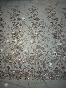 Cao Cấp Sequin Thêu Vải Lưới Với Đẹp Hoa Mẫu Tính Năng Không Thấm Nước Cho Partywear Áo Sarees Dresses - Product Image 2