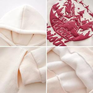 Sweat-shirt à capuche imprimé en relief, style hip-hop chanceux pour femmes et hommes, motif uni, mode d'hiver - Product Image 6