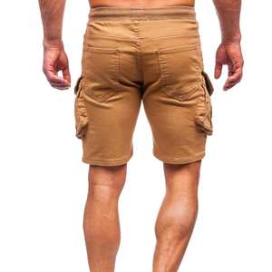 Shorts cargo pour homme, coupe classique, taille mi-haute, 100% coton, respirant, séchage rapide, multi-poches, durable, confortable, léger, décontracté - Product Image 2