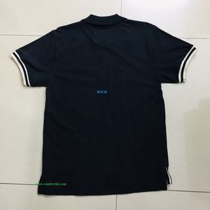 Tee-shirt manches courtes pour hommes, manches courtes, broderie poitrine, 3 boutons, col, manchette, basculement, grande taille, 100% coton - Product Image 6