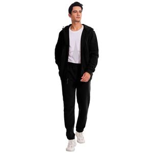 Vente en gros de fabricants de survêtements 100% coton personnalisés pour hommes, taille plus, pull à capuche brodé d'appliques et ensemble de jogging unisexe - Product Image 4