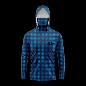 Sweat à capuche de pêche pour homme, protection solaire UPF 50, jersey respirant avec cache-visage et logo sur le devant - Product Image 1