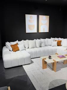 โซฟาแบบโมเดิร์นหุ้มผ้า สำหรับนั่งพักผ่อนในห้องนั่งเล่นหรือโรงแรม - Product Image 2