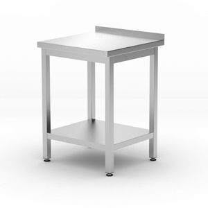Table de rangement murale pour cuisine avec étagère 600x600x(H)850mm HENDI, profondeur 600mm, fixée par boulons - Product Image 1