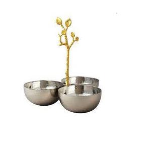 Cuencos de vajilla de acero inoxidable de forma redondeada, cazuela de Metal decorativa de mesa de cocina, duradera y elegante - Product Image 1