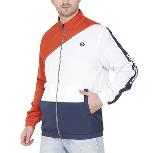 Cremallera Up Color Contraste Chaquetas cortavientos para hombres Moda Hombres 100% poliéster Chaqueta cortavientos - Product Image 3