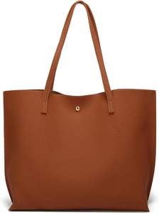 Chic Pakistani Made Faux Leather Tote Shoulder Bag para mujeres elegantes Cierre abierto con borla Característica y decoración de bordado - Product Image 2