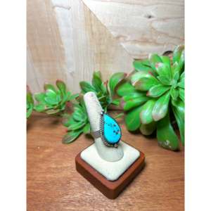 Zachariah David Blue Bird Turquoise & Sterling Silver <b>Adjustable</b> <b>Ring</b> Fashionable Bezel Setting Gift with Natural Gemstones - Product Image 2