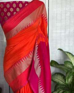 Modern Khadi Cotton <b>Saree</b> with <b>Blouse</b> for Women-Party Wear Winter & Summer Reversible Sun Protection - Product Image 4