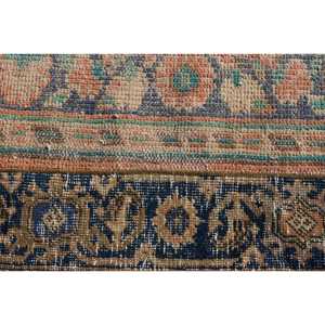 Tapis vintage 1,5x3,6 pieds, petit tapis turc, tapis persan en laine bleu et marron - Product Image 5