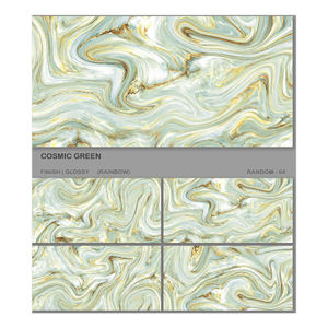 กระเบื้องลายหินอ่อนเคลือบเงาสีทอง ขนาดคู่ 600x600 มม. และ 600x1200 มม. ความหนา 8.5 มม. และ 9 มม. คุณภาพสูง - Product Image 1