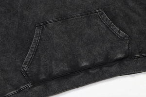 Sweat à capuche personnalisé avec logo du fabricant pour homme, vintage, délavé à l'acide, surdimensionné, en jersey de coton et polyester, teinté à carreaux pour l'hiver - Product Image 4