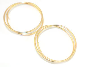 Royal Fashion Circle Shape 24K <b>Gold</b> Plated Stud <b>Drop</b> <b>Earrings</b> Luxury Design Statement Jewellery for Women Girls Wholesale Bulk - Product Image 1