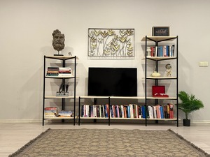 Gran oferta 2025, muebles modernos Monodi para el hogar, soporte de TV de Metal grande, organizador de 5 capas, plegable, duradero, portátil, para sala de estar - Product Image 3