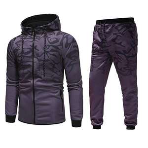 Conjunto Deportivo de Camuflaje de Primera Calidad Viile Sports, Chaqueta con Capucha y Cremallera Completa y Pantalones Deportivos para Hombre - Product Image 4