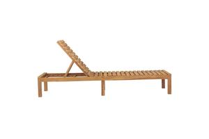 Solid Hardwood Patio Lounger with <b>Reclining</b> Backrest and Open Slatted Design, Ideal for <b>Garden</b>, Terrace, or Pool Relaxation - Product Image 3