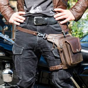 Outdoor Sports Waist <b>Bag</b> LWB-0116 Leather Waist Belt Pack Men Women Vintage Chest Waterproof Phone Waist Pack Running <b>Jogging</b> - Product Image 6