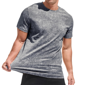 เสื้อยืดผู้ชายสีแอซิดกรดคอตตอน100% ปรับแต่งโลโก้ได้คอลเลกชันล่าสุด - Product Image 5