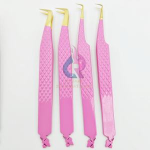 Customised Stainless Steel CNC 90 Degree Boot <b>Tweezers</b> For Mega Volume Lashes - Product Image 2