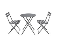 Ensemble de table et chaises pliantes en fer durable pour 4 personnes, design moderne, écologique, imperméable, portable, pour l'extérieur, les hôtels, les cours