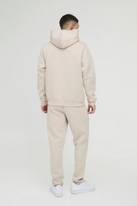 Ensemble de survêtement deux pièces pour homme, coupe classique, style streetwear décontracté, avec logo personnalisé imprimé, couleur unie, vintage, coupe régulière - Product Image 2