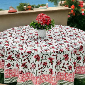 Wholesale Luxury Cotton Hand Block Printed <b>Round</b> <b>Table</b> Cover Floral Design for Wedding Restaurant Kitchen Dining - Product Image 2