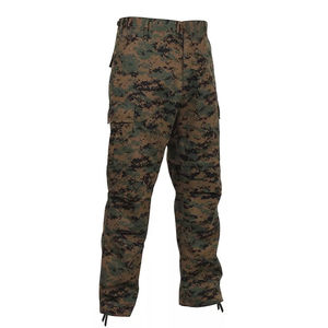 Pantalon cargo décontracté en toile pour homme, taille haute élastique, respirant, coupe droite, motif uni, vente en gros, fourniture OEM - Product Image 3