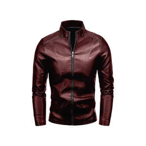 Mens <b>New</b> Fashion Racing Leather Jacket Premium Comfortable Full Sleeves Genuine Leather Hooded Collar Winter jacket for men - Product Image 6
