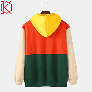 Sweat à capuche d'hiver avec cordon de serrage, poche kangourou, broderie graphique, tie-dye, colorblock, logo imprimé, coton, capuche réglable, trous pour les pouces - Product Image 2