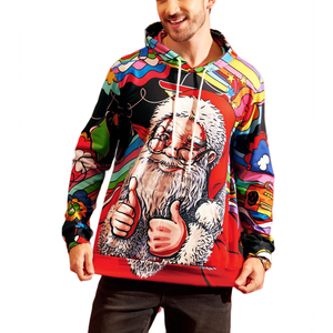 2025 sudaderas con capucha para hombre Feliz Navidad sublimación Sudadera con capucha 100% poliéster OEM gran oferta personalizable invierno Navidad Sudadera con capucha - Product Image 6