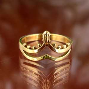 Bague en laiton au design tendance, style bohème, pour femmes, plaquée or 18 carats, motif couronne et chevron, fine, pour la vente en gros/OEM/ODM - Product Image 6