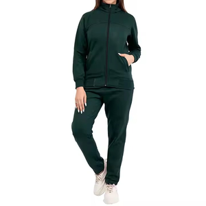 Women's High Quality 100% Cotton Tracksuits Private Label Sweat <b>Suit</b> Sets Embroidered Solid Training <b>Jogging</b> Wear for Winter - Product Image 1