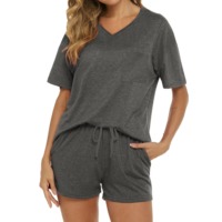 Ensemble deux pièces décontracté pour femme, couleur unie, short, été, plage et streetwear, en Spandex/Coton, séchage rapide et respirant