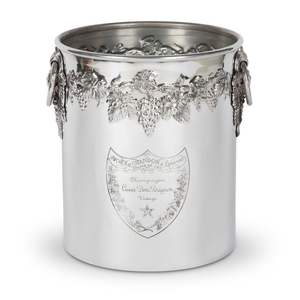 Cuenco de vino y champán de cabeza de ciervo grande decorativo y útil hecho de aluminio niquelado - Product Image 4