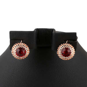 Women's Fancy <b>Locket</b> Set - Golden - Red - Product Image 3