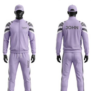 Maillot de tennis de table pour homme en polyester respirant de qualité supérieure, couleur lavande, avec empiècements aux épaules et logo personnalisé par transfert thermique - Product Image 1