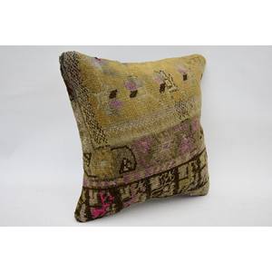 Vintage Pattern 12x12 Inch Beige Wool Kantha Mosaic Paisley Paneled Grape Patchwork Eco-Friendly Non-Slip Removable <b>Pillow</b> - Product Image 2