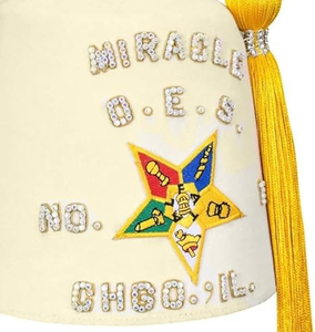 Miracle O.E.S. No. Gorro de Graduación de Algodón Personalizado con Borla Dorada y Bordado de 1 Capítulo - Product Image 2