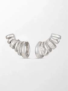 Pendientes de Diamantes Cultivados en Laboratorio con Corte Snow Claw, 1.98 Ct, Color GH, Claridad VS, 80 Piedras, Oro Blanco de 14K, Brillo Ascendente Helado - Product Image 5