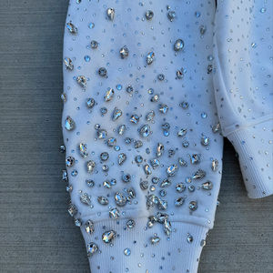 Custom Streetwear Diamond Sparkle <b>Zip</b> <b>up</b> <b>Hoodie</b> With Diamonds <b>Black</b> Rhinestones <b>Hoodie</b> - Product Image 4