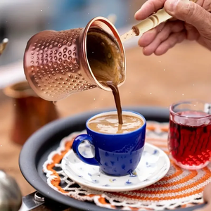 350 ml Solid Copper Turkish Greek Arabic <b>Coffee</b> <b>Pot</b> with Lid Handle Hammered Cezve Jezve Ibrik Briki <b>Coffee</b> Maker <b>Stove</b> Top - Product Image 3