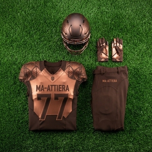 Uniforme de Fútbol Americano Personalizado, Pantalones Acolchados, Diseño Geométrico, Número 77, Ropa Deportiva de Alto Rendimiento, Venta al Por Mayor OEM - Product Image 5