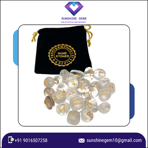 Conjunto de runas caídas de cuarzo transparente estilo Feng Shui al por mayor, Runas de cristal de ágata para el amor, curación y adivinación, runas grabadas - Product Image 2