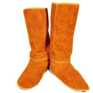 Cubierta personalizable al por mayor del zapato de la soldadura del cuero del color/tamaño llama resistente al calor anticorte protector del soldador a prueba de radiación - Product Image 6