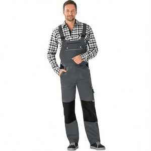 PLANAM 320 Size 56 Grey/Black Canvas <b>Dungarees</b> Fitness Safety Clothing - Product Image 2