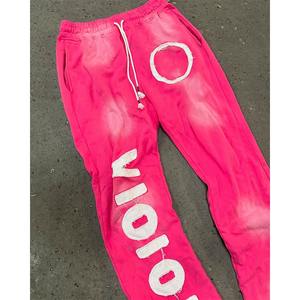 Conjunto Deportivo de Pantalones y Sudadera con Capucha para Hombre, Estilo Urbano, Lavado Ácido, Desgastado, con Parches y Logotipo Personalizado - Product Image 5