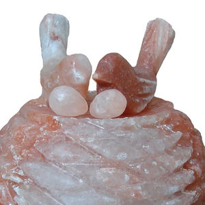 Lampe de sel artisanale en matériaux organiques, légère, en forme de nid, technique de sculpture, décoration Feng Shui pour la maison - Product Image 5