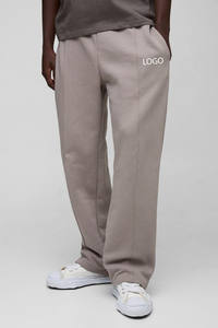 กางเกงสเวตเตอร์จับจีบด้านหน้าสำหรับผู้ชายกางเกงผ้าฝ้ายย้อมสีธรรมดาย้อมสี100% มีสไตล์แนวสตรีทแวร์ - Product Image 4